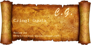 Czingl Gyula névjegykártya