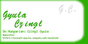 gyula czingl business card